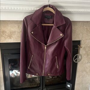 Beautiful burgundy faux leather jacket